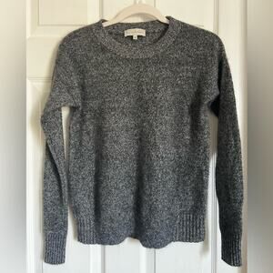 White + Warren Cashmere Crewneck heathered grey black sweater XS
